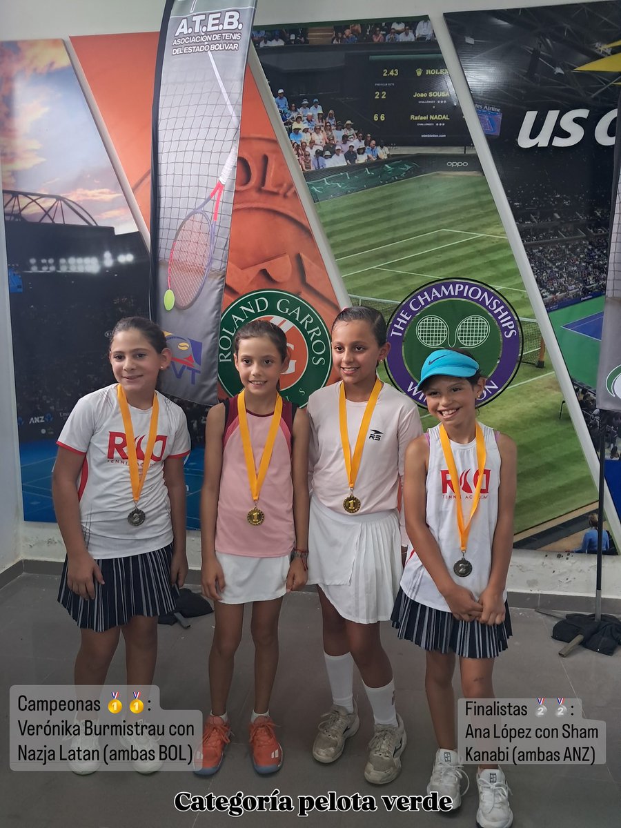 ateb2604's tweet photo. Resultados II Estadal Pelota de Colores BOL 2026:

Pelota verde 🟢 Fem
Single
Campeona 🥇: Veronika Burmistrau (BOL)
Finalista: Luisa Gil (ANZ)

Dobles
Campeonas 🥇🥇: Veronika Burmistrau / Nazja Latan (ambas de BOL)
Finalistas 🥈🥈: Ana Lopez / Sham Kabani (Ambas de ANZ) https://t.co/K7HtIzA135