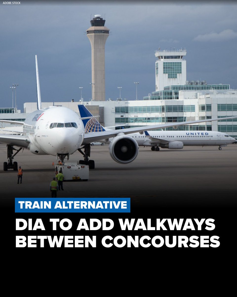 9NEWS's tweet photo. Denver's airport will build pedestrian walkways between its concourses for the first time: https://t.co/2Hbhyv53Y6 https://t.co/AshQ7DAEhF