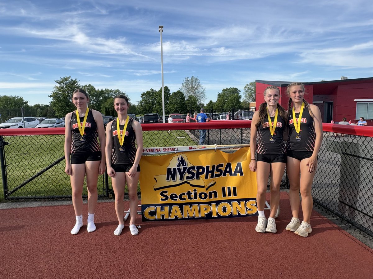 MexicoTigers's tweet photo. Section 3 Champs!!  Girls 4x100 meter relay with a 2nd school record set in the last two weeks. https://t.co/aRyCHYzm7m
