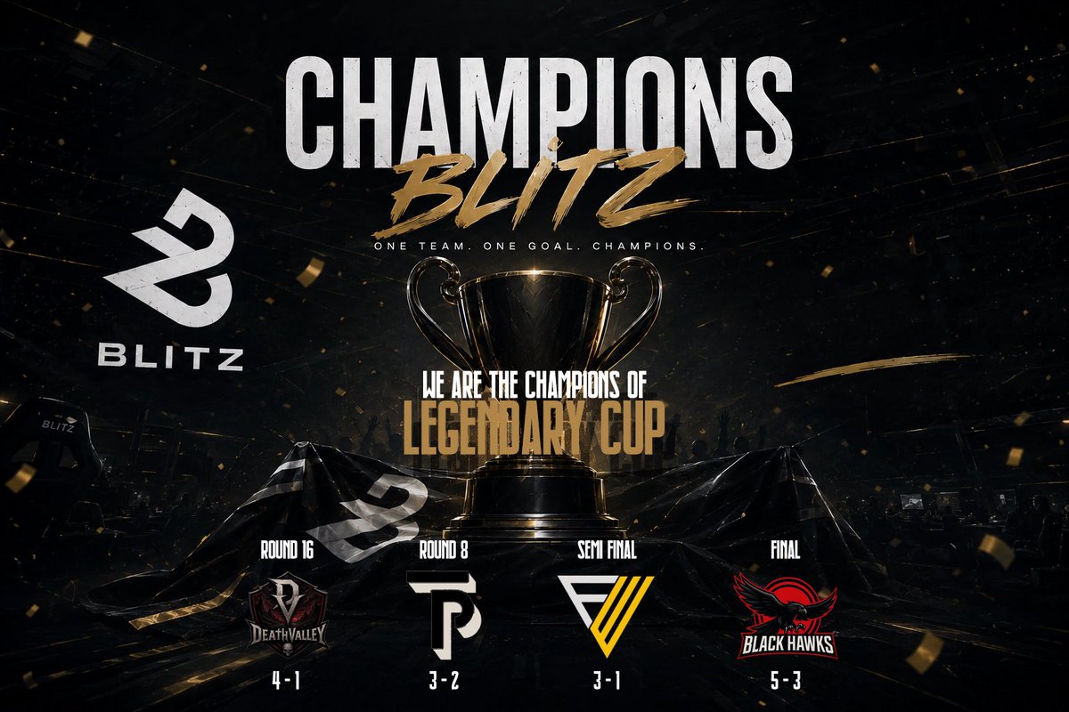 TeamBIitz's tweet photo. - @LegenderyCUP 🏆

#BLITZ58 ⚡️ https://t.co/pP31q0bllo