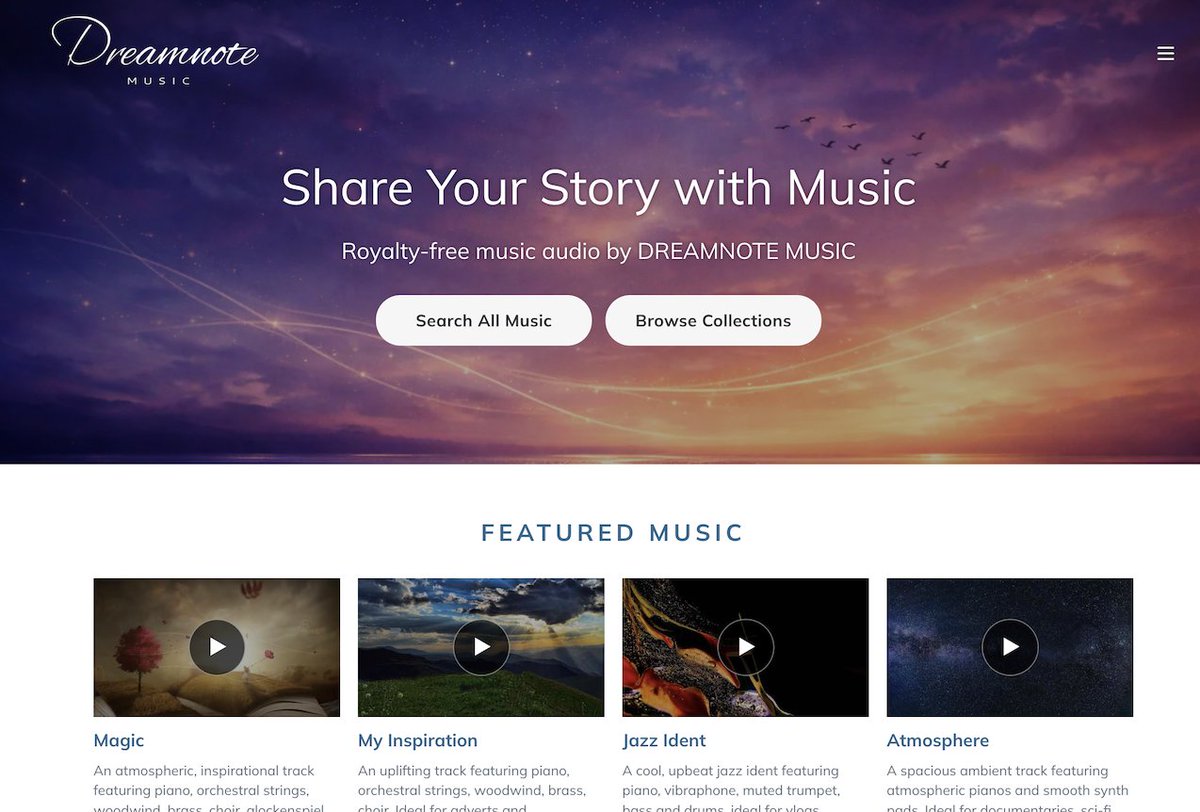 Dreamnote_Music's tweet photo. 🎵 I’m excited to announce the launch of my new website: https://t.co/bBpd26ZxE7

Search for royalty-free #BackgroundMusic for videos and media projects.

#DreamnoteMusic #RoyaltyFreeMusic #MusicForCreators #StockMusic https://t.co/npJBxKuqVR