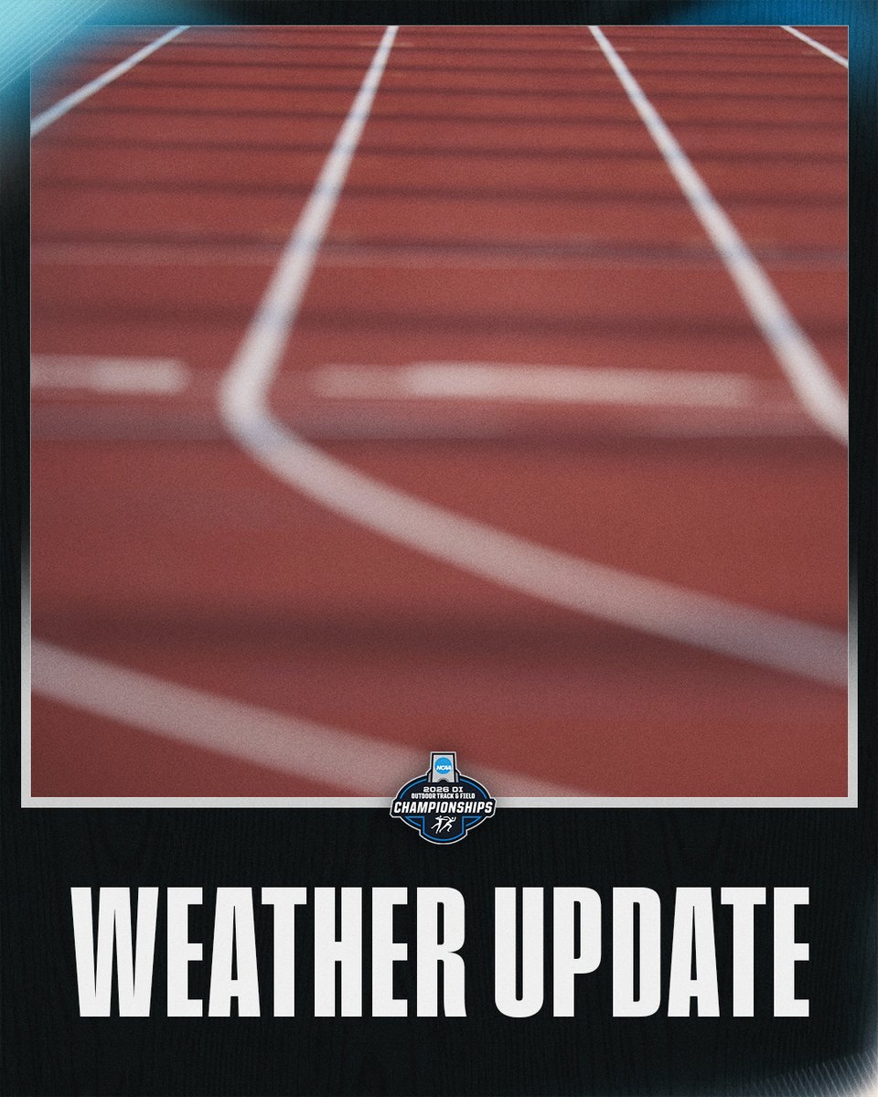 NCAATrackField's tweet photo. Due to anticipated weather both the hammer and javelin at the East First Rounds in Lexington will start at 9 AM ET on Wednesday, May 27th.

#NCAATF https://t.co/SgBgk46GA2