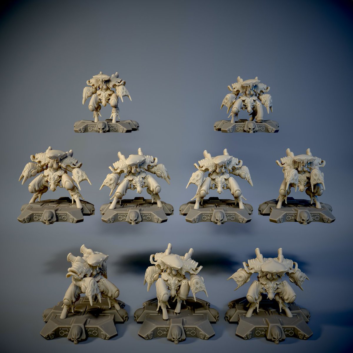MadsMinis's tweet photo. Narvex Exoheavy

The Narvex Exoheavy is a heavily armored combat unit designed to deliver overwhelming force. Its exoskeleton is reinforced with dense material layers, offering exceptional protection while allowing for effective offensive capabilities. This unit is optimized for large-scale destruction, utilizing its bulk and firepower to neutralize heavy infantry and machinery.

Despite its size, the Exoheavy operates with calculated intent, using its vast combat knowledge to target key enemy assets. It is particularly effective in prolonged engagements, where its resilience and heavy weaponry can dismantle enemy lines over extended periods. Operational data suggests that Exoheavies are most effective when deployed in concentrated formations.

available now in our store :D

#stl #warhammer #wargaming