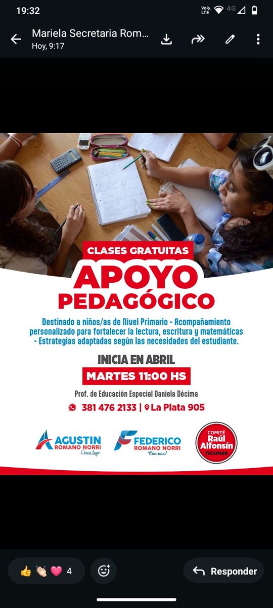 ComiteRAlfonsin's tweet photo. Martes de manicura, apoyo pedagógico, yoga y folklore. 
Prendete a nuestros talleres gratuitos en nuestro comité Raúl Alfonsín. https://t.co/kJmRlb3xTj