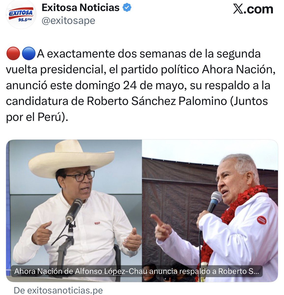 Roberto Sánchez Palomino tweet media