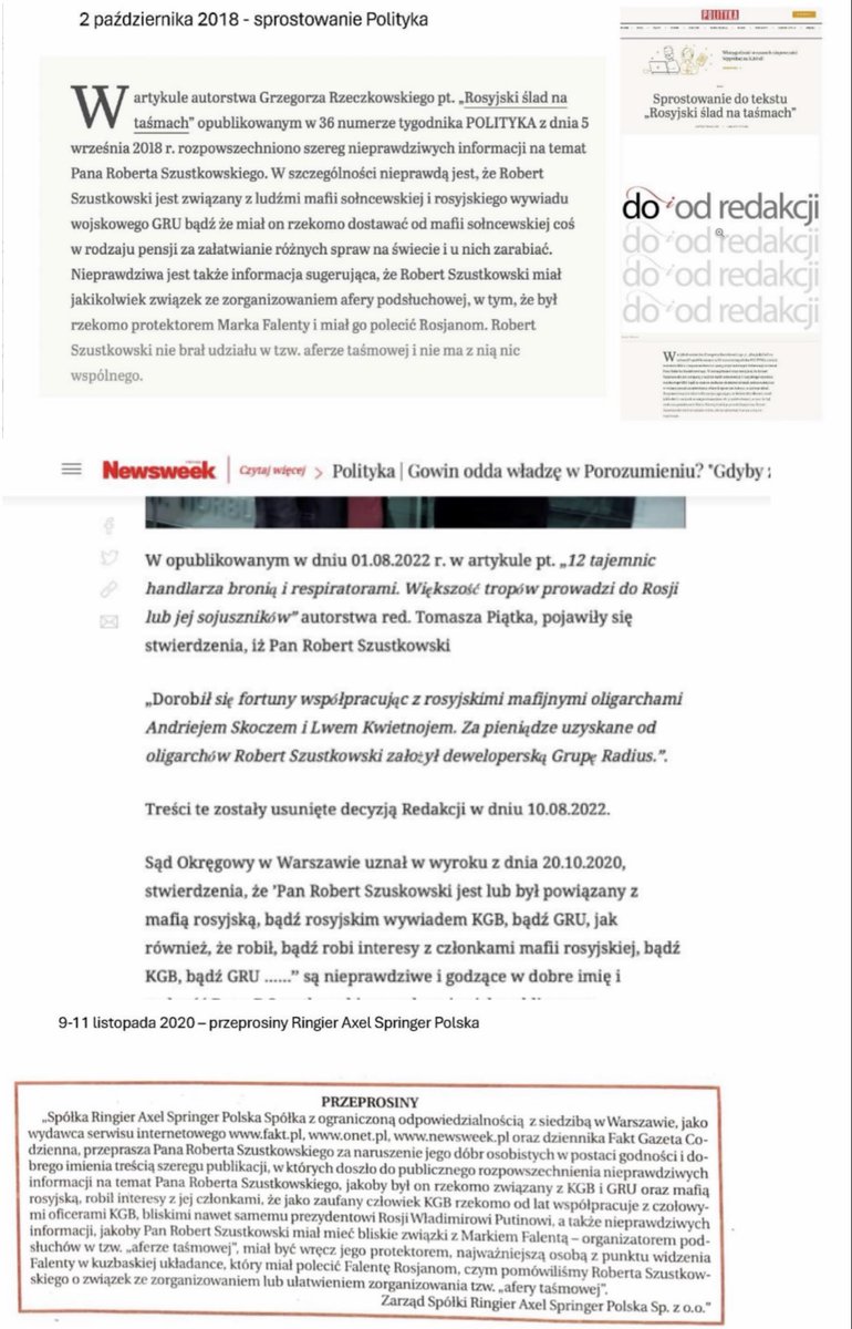 SzustkowskiPres's tweet photo. @coolfonpl Drogi Panie, Newsweek (a wcześniej też Polityka i inne media) musiał prostować powyższe informacje.
Wydawnictwo Ringer Axel Springer musiało przepraszać.
Dalsze rozpowszechnianie nieprawdziwych informacji i pomówień będzie ścigane prawnie. https://t.co/Gb8gpXNNug
