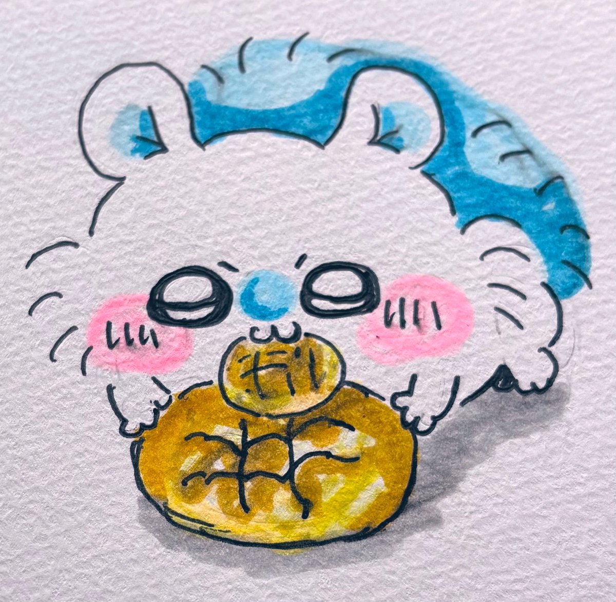オッ、でかいの発見！！🍈🥐✨️ #まじかるの毎日モモンガ #ちいかわ
