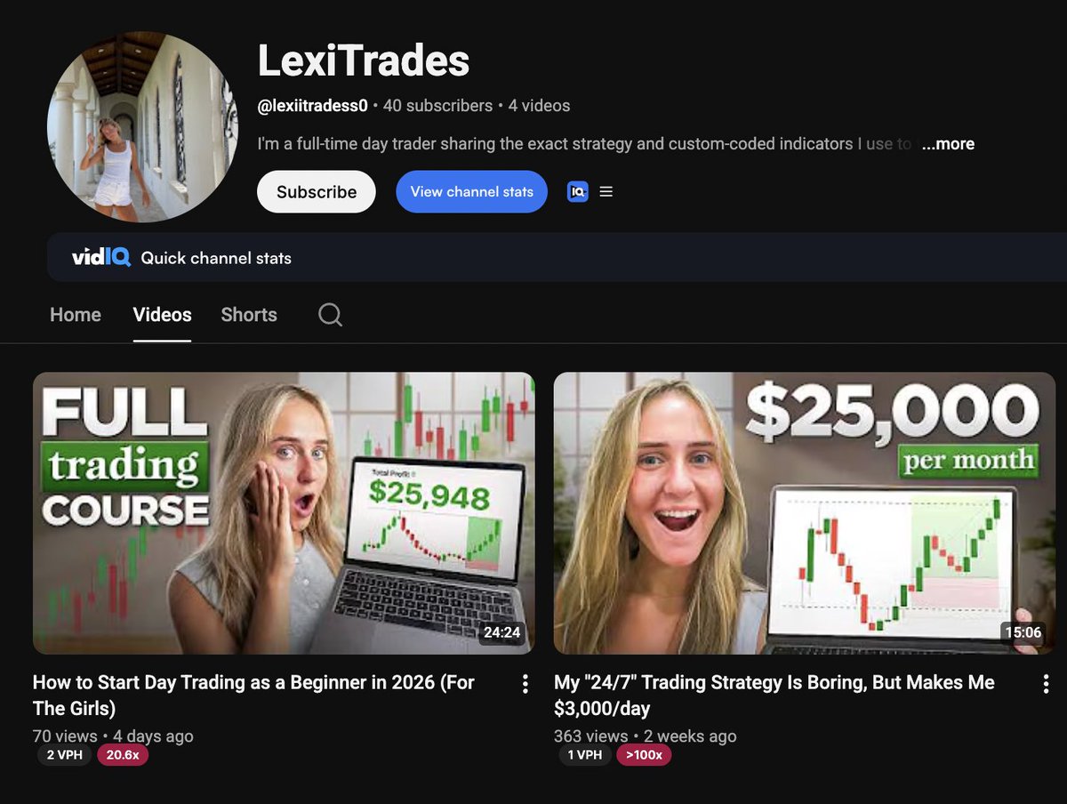 pngtyler's tweet photo. Essentially starting from zero on this channel for my client

I've been handling the ideas, titles, thumbnail concepts, scripting, and creative direction

Also placed her an editor and designer

She has a very small and new personal brand

We're still making it happen 💪 https://t.co/7II3qgQ1nL