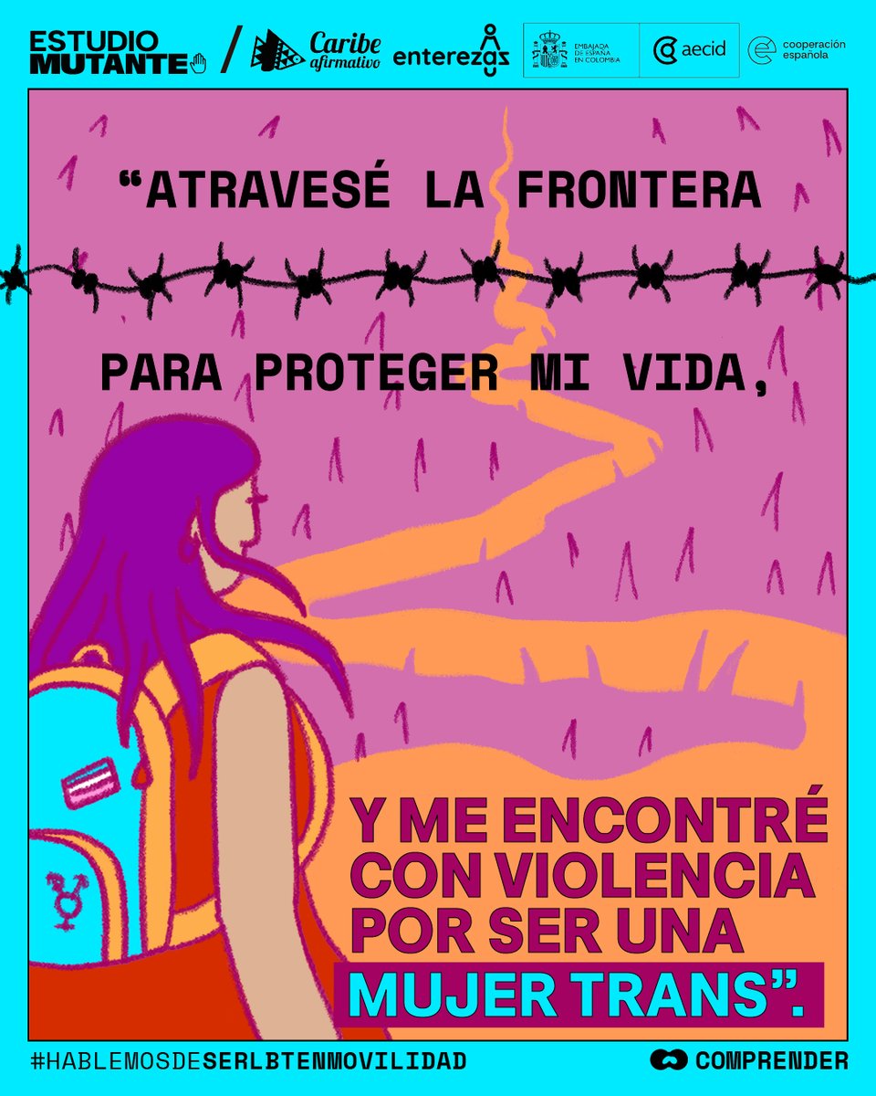 MutanteOrg's tweet photo. 🏳️‍⚧️ Charloth es una mujer trans de 33 años y su historia es el reflejo de una violencia estructural que castiga a las mujeres LBT+ (lesbianas, bisexuales y trans) en movilidad humana de forma desproporcionada.

Al migrar🚶‍♀️🌎, estas mujeres no solo enfrentan la xenofobia por su lugar de procedencia, sino violencias basadas en prejuicios crueles sobre su identidad de género y orientación sexual. 

⚠️ Para ellas, barreras no se suman; se multiplican. 

#HablemosDeSerLBTEnMovilidad #HablemosDeDiversidad