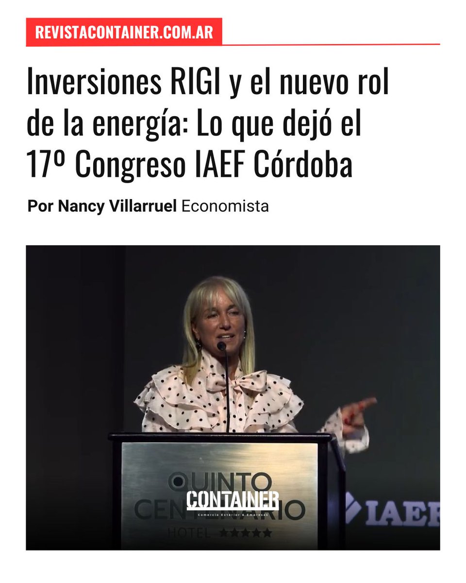 ContainerAr's tweet photo. ¿Hay razones para mantener una mirada esperanzadora sobre el futuro económico? @NancyVillarruel te cuenta de primera mano lo que se escuchó y percibió en el 17.º Congreso Anual del IAEF Córdoba. https://t.co/pEhEcT08oG