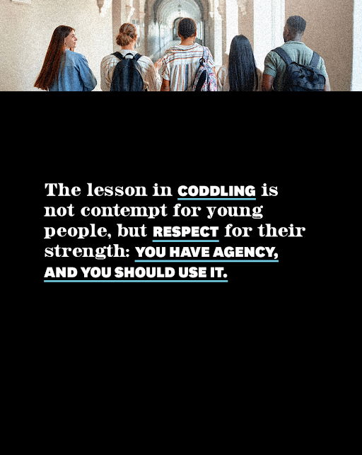 glukianoff's tweet photo. A lot of people have strong opinions about The Coddling of the American Mind.

Small problem: some are about a book they haven’t read.

Coddling says students are capable and resilient, but too often taught to mistake discomfort for danger. https://t.co/p2Qy4EZUnB