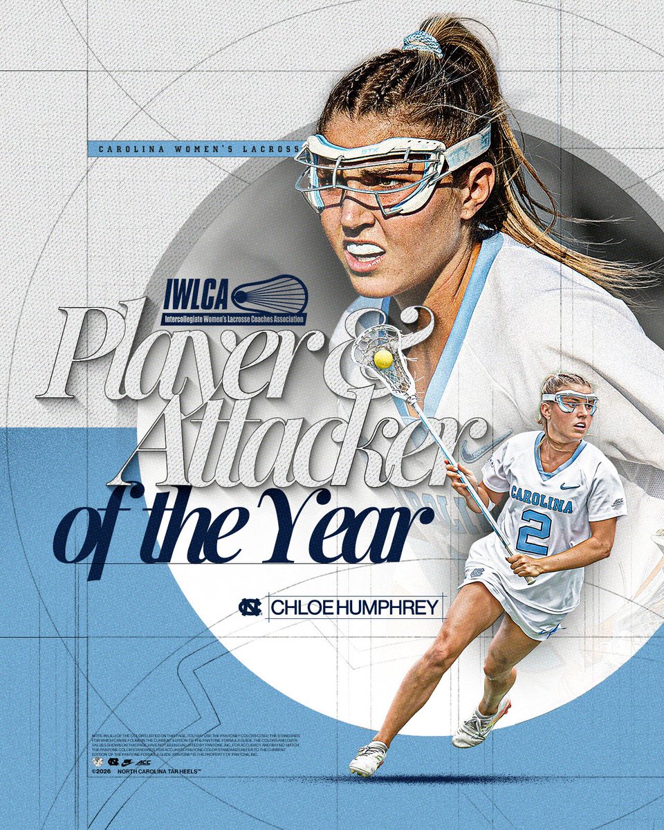 uncwlax's tweet photo. The Phenom is 1-of-1 🤌

For the second consecutive year, Chloe Humphrey is the IWLCA Player and Attacker of the Year!

#GoHeels https://t.co/28H2W2GWa3