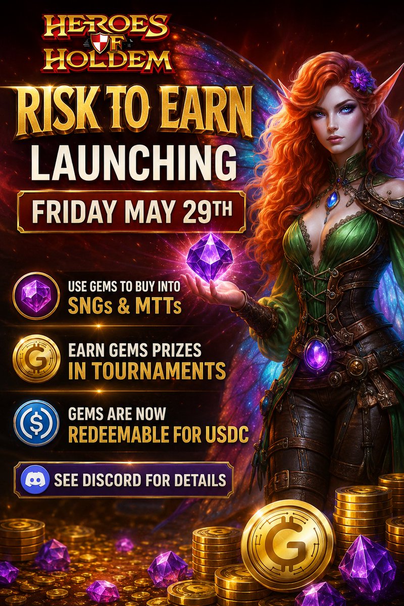 HeroesofHoldem_'s tweet photo. New Mode . New Path to Earn. Everyone on equal Footing. Check full details in the Heroes of Holdem Discord. See Comments for Discord Link. https://t.co/9QDiopqeKq