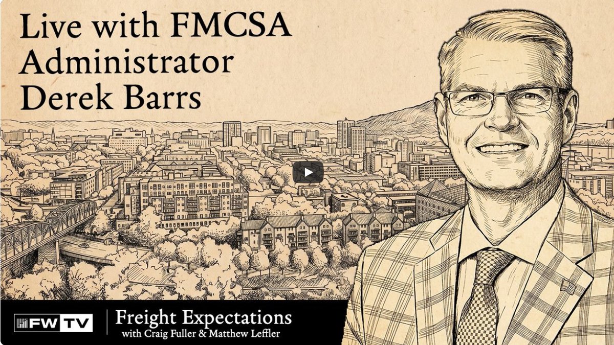 FMCSA's tweet photo. FMCSA Administrator Derek D. Barrs joined the Freight Expectations @FreightWaves  podcast to discuss trucking safety, fraud prevention, enforcement priorities, and protecting legitimate carriers across the industry. Watch the full interview; link in comments. https://t.co/QINfwWoMph