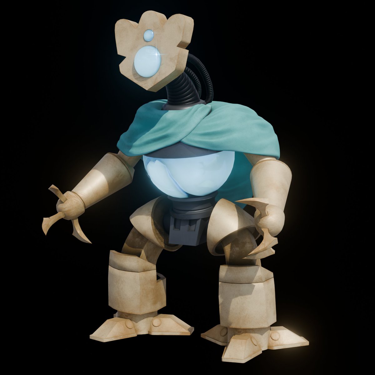 A_Chaotic_Melon's tweet photo. Finished rigging my model of the Defect, Might give him out for free on my jinxxy
 #slaythespire2 https://t.co/aYR2Jl9gqA