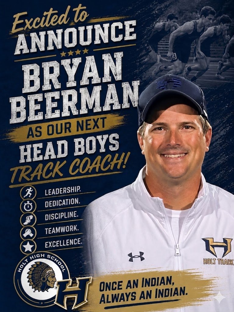HoltADOffice's tweet photo. Excited to announce Coach Beerman as the next Head Boys Track Coach https://t.co/pxcO4jAd2z