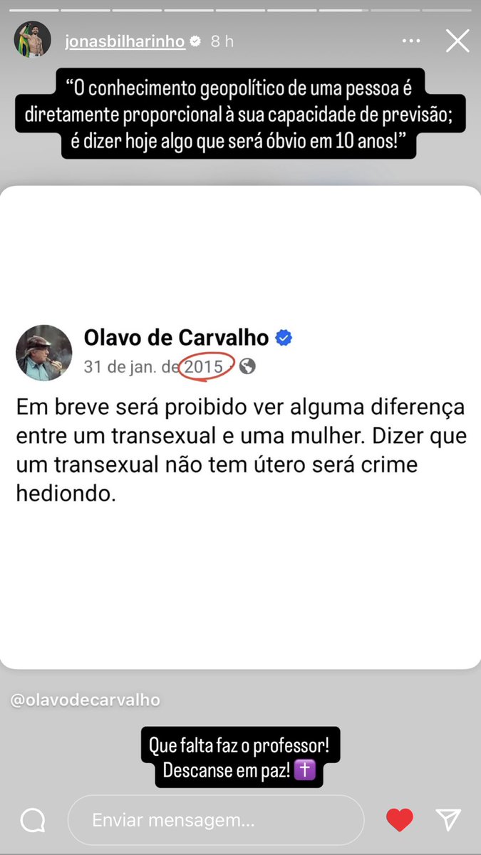 JacGranja's tweet photo. Olavo tem razão…
A Janela de Overton caminha…🤷‍♀️ https://t.co/TtiexHVQmg