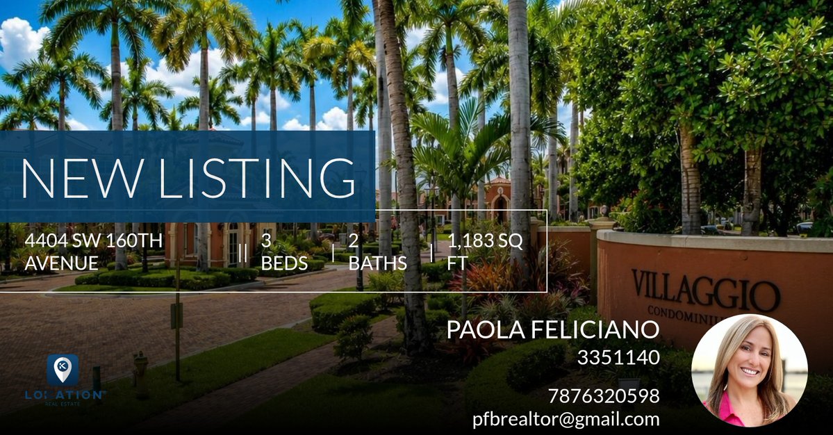 paolafeliciano8's tweet photo. 📍 New Listing 📍 Take a look at this fantastic new property that just hit the market located at 4404 Sw 160th Avenue 829 in Miramar. Reach out here or at 7876320598 for more information!

Listed by Rosa A Garcia

#luxuryhomes #inv... https://t.co/lTtcZ5VnTK https://t.co/af9nZjlEtI