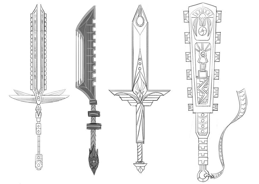 Droyson_'s tweet photo. Here are the initial sword concepts and then some iterations for Samus' sword! https://t.co/kWYH1S78Yj