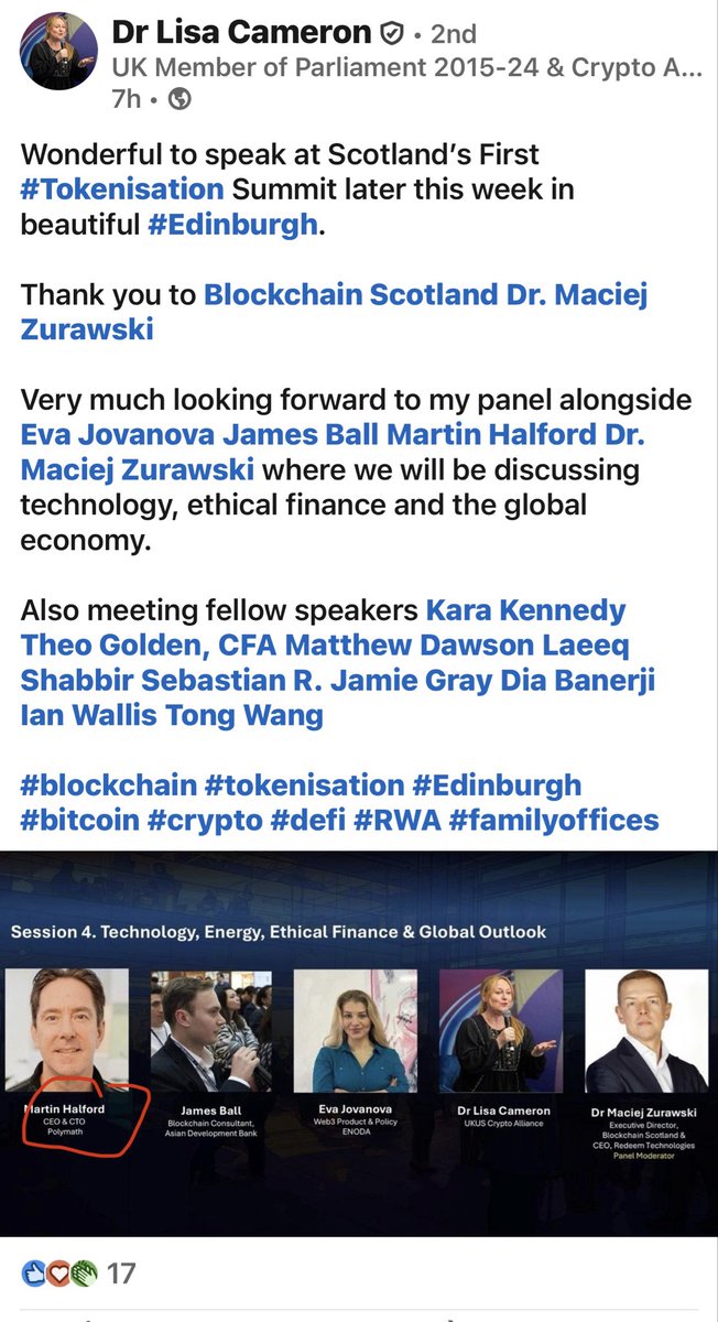 Francis37879301's tweet photo. Polymath/Polymesh at Edinburgh Tokenization Summit. #polyx #polymesh #polymath. Ireland Plays a vital role in Eu Finance! Even Ripple has obtained Licenses in Ireland. PollyX will surprise people as it has built Private Institutional Offerings and Crypto Content Creators don’t cover it.