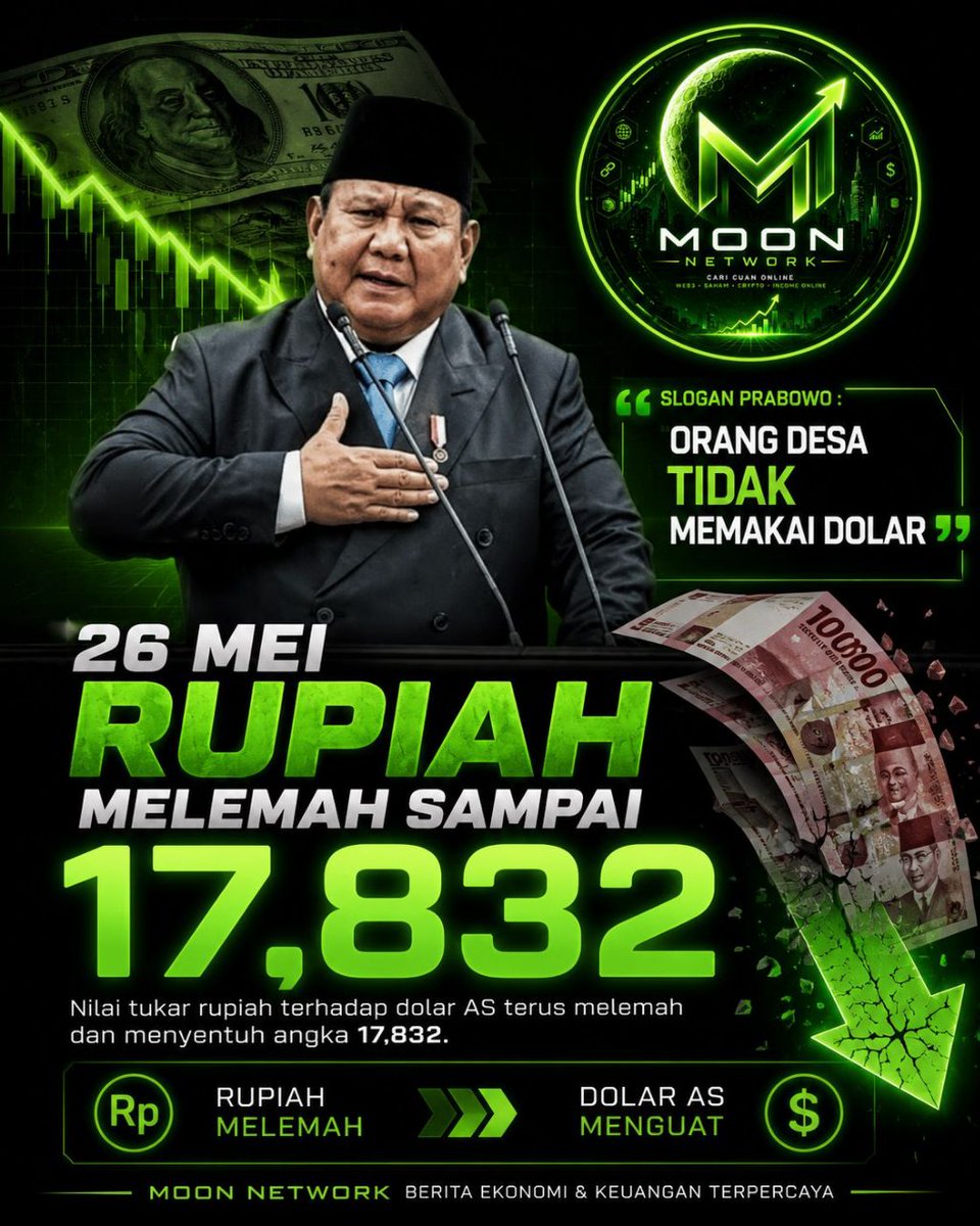 kipowhere's tweet photo. Rupiah Melemah Tajam terhadap Dolar AS

Rakyat kampung ga pakai dolar https://t.co/nUG2JKemWs