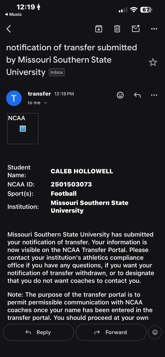 ch2025_'s tweet photo. I’ve officially entered the transfer portal  
6’6 240 DE/OLB 4 years of eligibility https://t.co/xoZJJrZWog