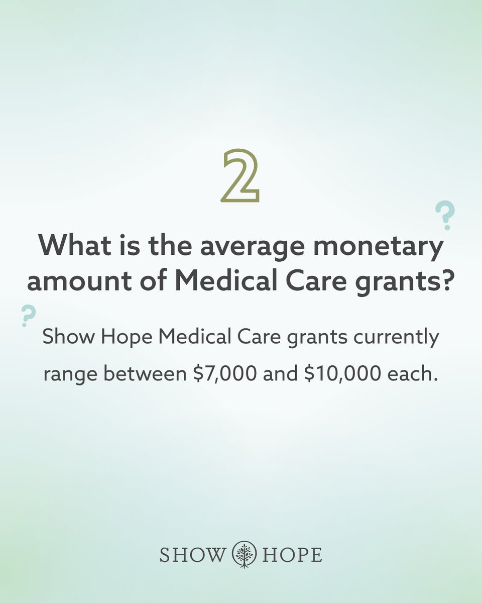 ShowHope's tweet photo. Did you know that Show Hope offers Medical Care grants to financially assist families with medical expenses for their children welcomed home through adoption? Swipe for a few frequently asked questions, or visit https://t.co/lQ0Z8CLBSb to learn more! https://t.co/168UHmtll8