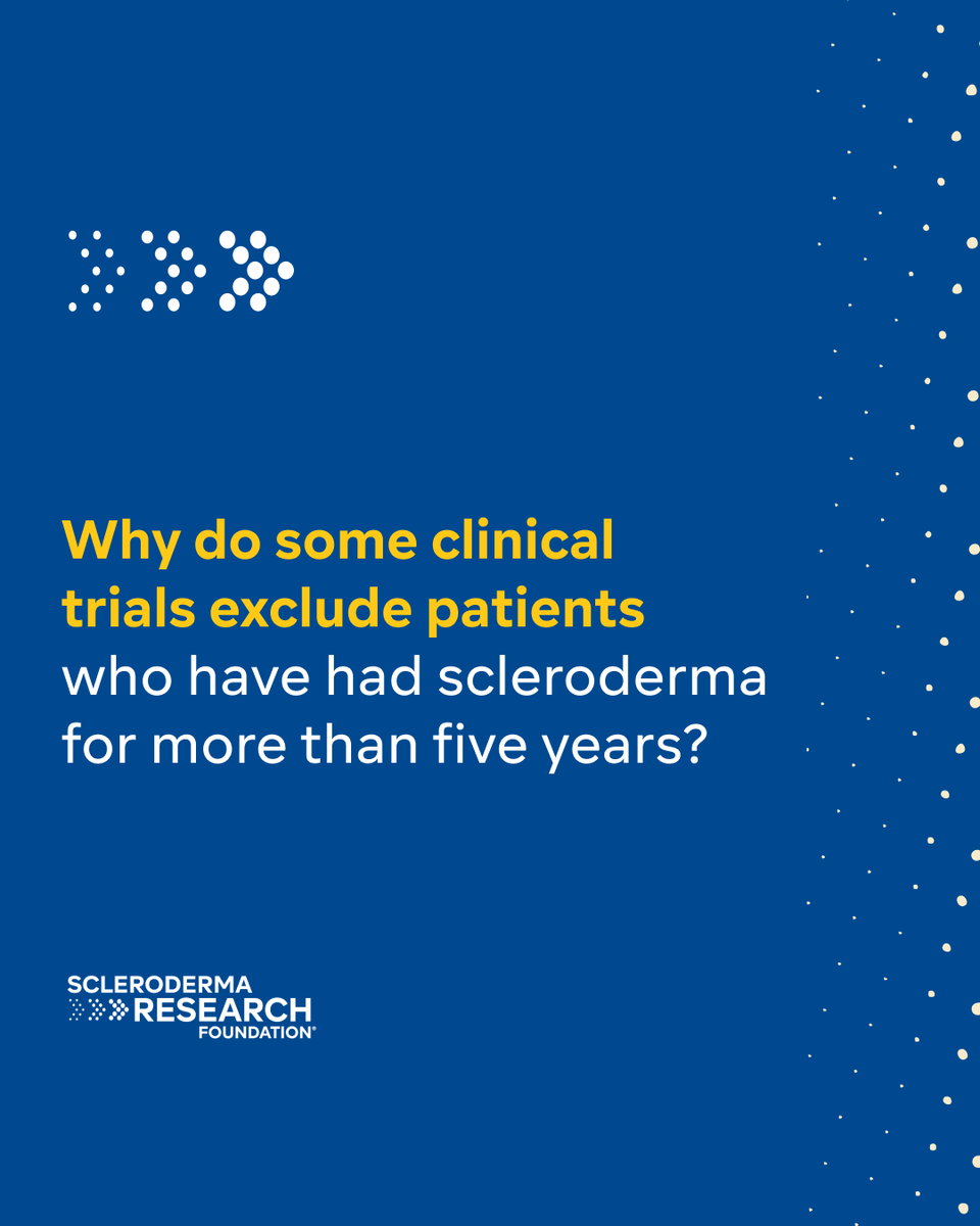 srfcure's tweet photo. Clinical trial eligibility can sometimes seem confusing, but the criteria for enrolling are rooted in the science of how scleroderma progresses.

Discover information about clinical trials for scleroderma: https://t.co/WO4gilIOs4 https://t.co/86iWa30KCS