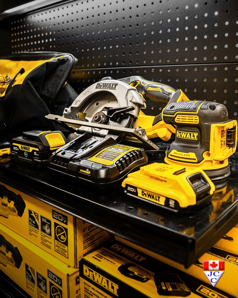 JCCayer's tweet photo. The DEWALT DCK700D1P1 20V MAX XR® Brushless 7-Tool Combo Kit has officially landed at JC Cayer for just $698 CAD! 🟡

👉 Available now at JC Cayer:
https://t.co/i70vOl8vn4

#DeWALT #DeWALTTools #XRBrushless #ToolComboKit #BuiltTough #JCcayer https://t.co/hWgUNFWkBm