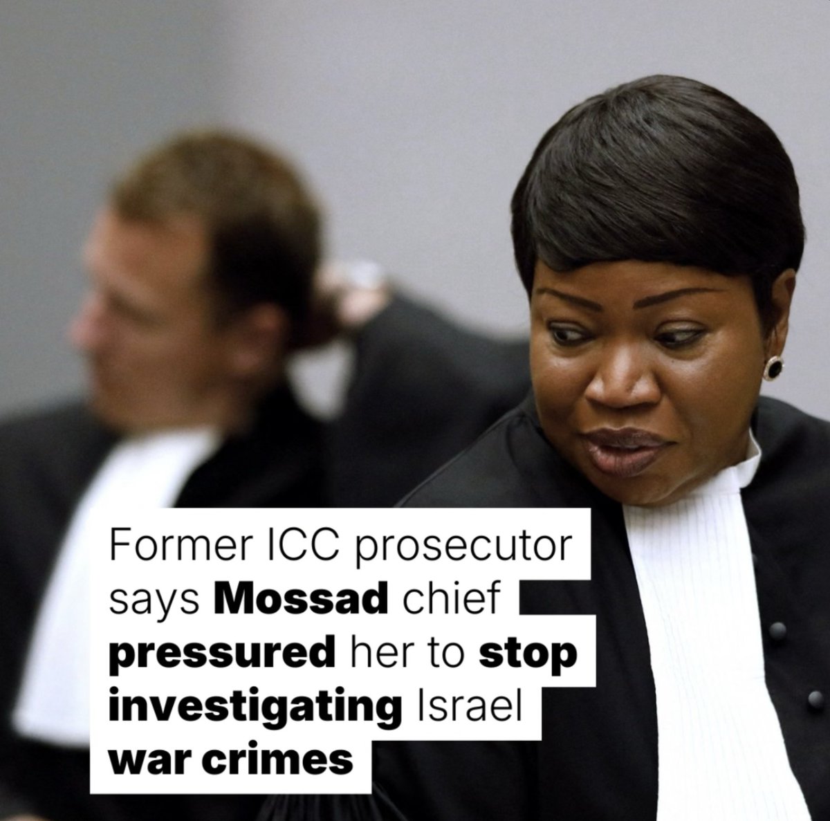 OmarShargawi's tweet photo. Surprise surprise. Den israa'elske efterretningstjeneste Mossad pressede den tidligere chefanklager for Den Internationale Straffedomstol ICC til at opgive hendes undersøgelser af Israals krigsforbrydelser – blandt andet ved at true hende og hendes familie på livet. #dkmedier https://t.co/CicVgO6QDf