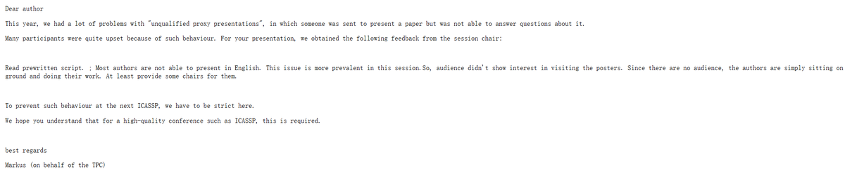 li14417's tweet photo. Accepted, Presented, Then Removed: Is ICASSP 2026 Fair to Non-Native English-Speaking Researchers?

#ICASSP2026 #IEEE #AcademicTwitter #AcademicChatter #PhDLife #ChineseScholars #科研 #ICASSP2027 https://t.co/MWzfwMXzgq