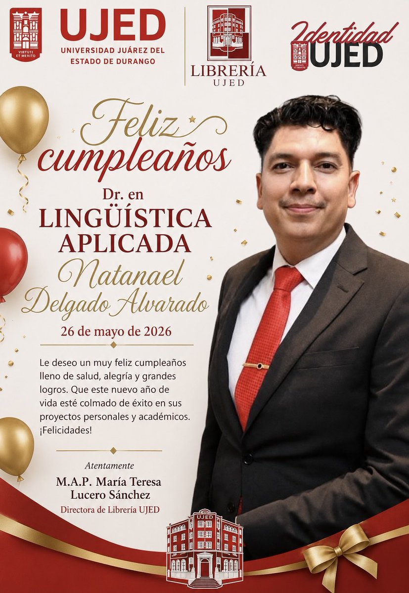 libreria_ujed's tweet photo. #Felizcumpleaños 🎂🎉🎁🎈
𝐃𝐫. 𝐞𝐧 𝐋𝐢𝐧𝐠üí𝐬𝐭𝐢𝐜𝐚 𝐀𝐩𝐥𝐢𝐜𝐚𝐝𝐚 🅽🅰🆃🅰🅽🅰🅴🅻 🅳🅴🅻🅶🅰🅳🅾 🅰🅻🆅🅰🆁🅰🅳🅾 https://t.co/RJN5Z5XY2P