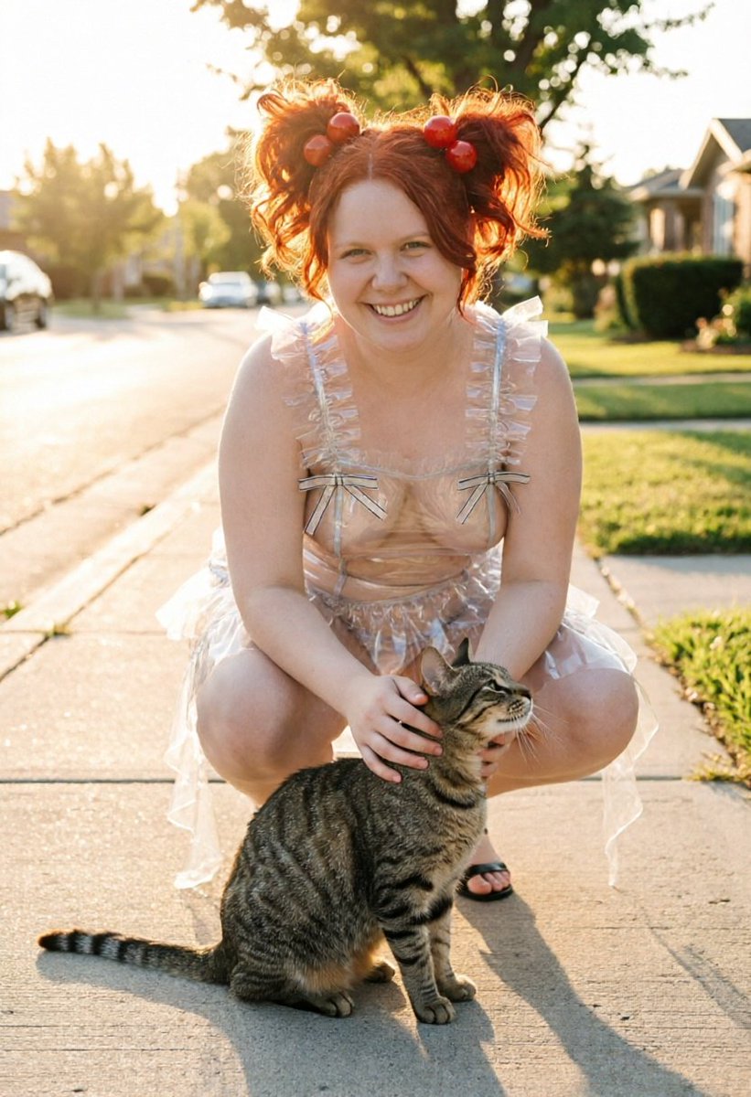 Lizzy1262629's tweet photo. Rainy days are the best days for getting wet 💦🍩 Caught me in my see-through plastic dress, grabbing fresh donuts in the rain. 😏 Who wants to share? ☕✨
#Redhead #Pigtails #TransparentDress #PVCOutfit #SeeThrough #RainPlay #WetLook #PublicTease #DonutGirl #CurvyRedhead https://t.co/f4pFHJa0Mj