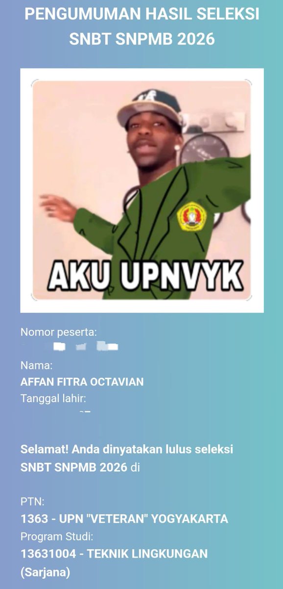 Tra1Aff's tweet photo. sungguh trimakasih,hidup sengsara 3 taun di sma itu buat dapetin ini???worth it...i guess....yah intinya jj aja.makasih yaallah uda ngasi kesempatan jj,anu masuk teknik 1x percobaan maksudnya... https://t.co/9sdGP3LZTh