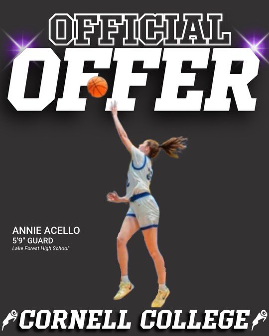 AAcello's tweet photo. After a great visit with @coachbrase , I’m honored to receive an official offer from Cornell College to play basketball at the next level. Thank you to Coach Brase and the entire staff for this incredible opportunity! Go Rams! https://t.co/RrxfWj0Se7