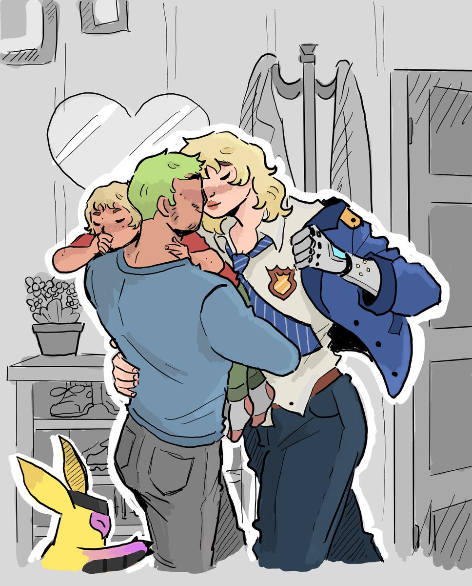ShoBlue2's tweet photo. Officer Iselin greeting her stay-at-home husband 💚💛 (with biblically accurate size difference)
#geklock #gekko #deadlock #valorantart https://t.co/RE8aBtKI7u