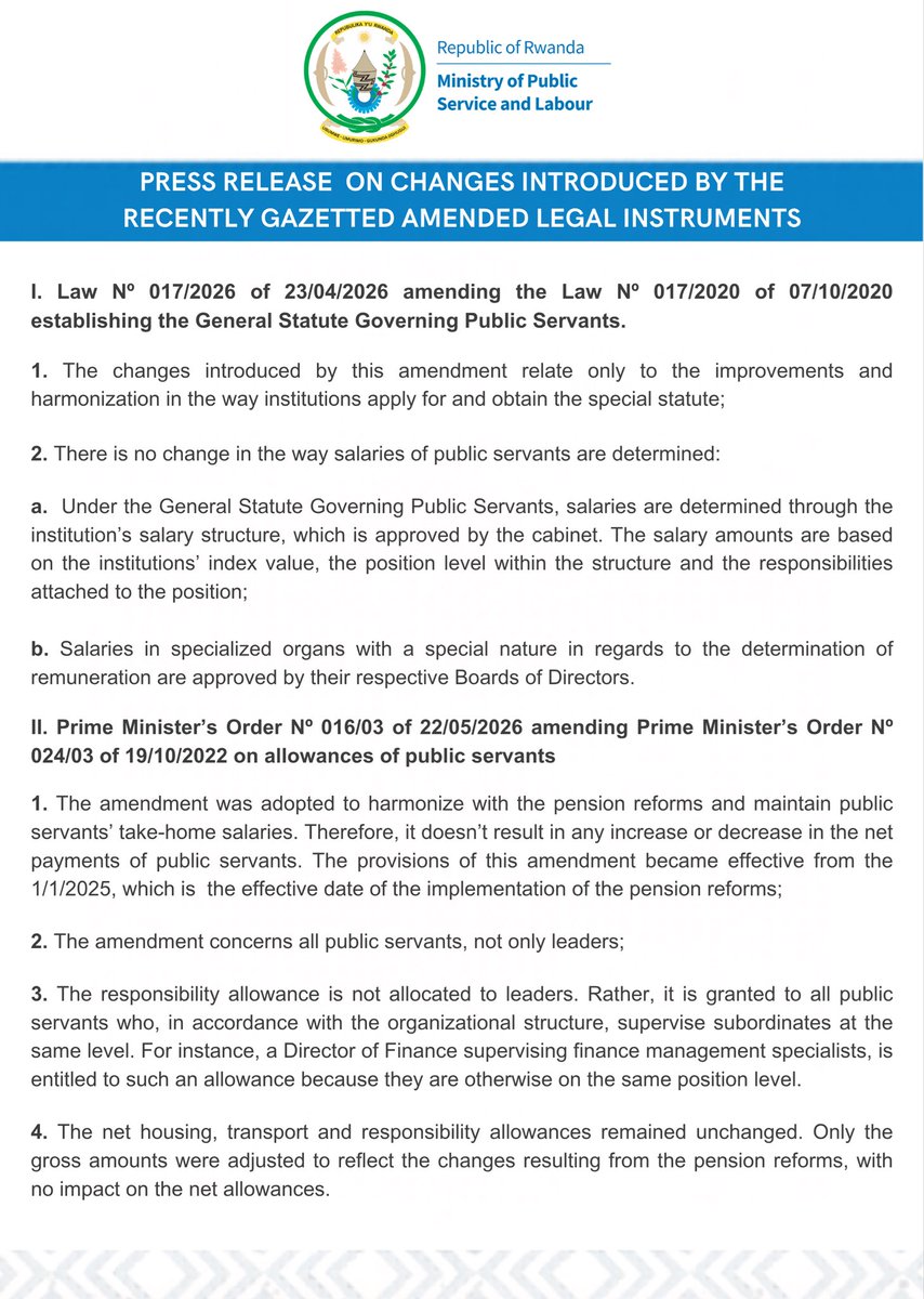 Ministry of Public Service and Labour | Rwanda tweet media