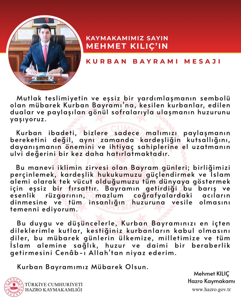 T.C. Hazro Kaymakamlığı tweet media