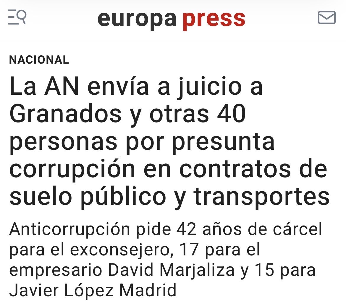 PacoNO9's tweet photo. @EsterMunoz85 No cuela, no. 
4️⃣ 0️⃣ acusados.  40 años de cárcel solo para Granados. Anda, del 🅿️🅿️ de Madrid (Esperanza y sus ranas, Ayuso y su perro Pekas). 
Todo encaja. 
Información de hoy, 25-05-2026
👇🏻👇🏻👇🏻 https://t.co/hgKwVH1EdK