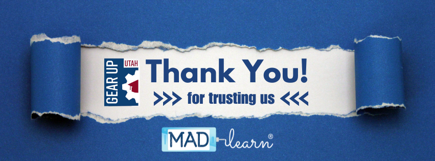 MADLearn's tweet photo. Thank you, Utah Valley University GEAR UP, for trusting us once again! We’re excited to continue this partnership and can’t wait for our upcoming Design Thinking App Camps. Looking forward to inspiring, creating, and building together with your students! 
#GEARUPworks #TEACHers https://t.co/UaQlkZ8QBh