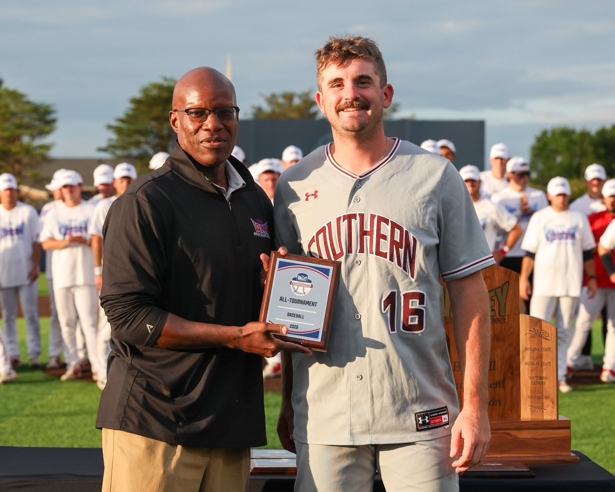 SIU_Baseball's tweet photo. Congratulations to our guys @andrewce35, @johnson_meade, @MikeyMylott and @timothysimay11 for being named to the MVC All-Tournament Team ‼️

📸: David Eaton/Missouri Valley Conference

#Salukis | #MaroonMade https://t.co/jJwxLE3nPg