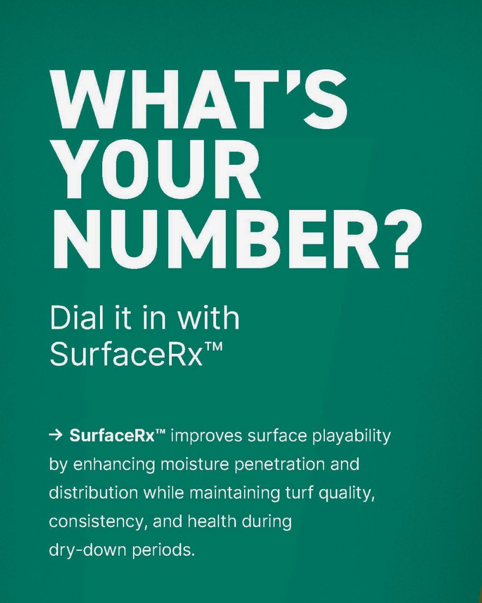HarrellsLLC's tweet photo. Dry spots and drought stress demand smarter solutions.

SurfaceRx™ is a premier penetrant wetting agent designed to improve water penetration, moisture distribution, and turf resilience.

Learn how it works:
https://t.co/MQNdpX0haB https://t.co/DFIB5WxH7n