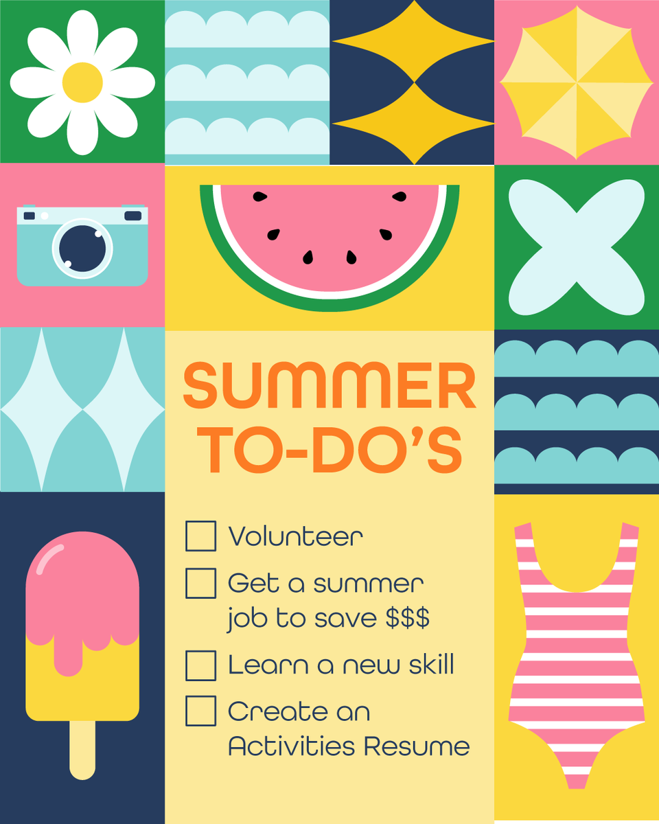 EducationQuest's tweet photo. Summer's a great time to rest and relax, but if you're looking for a way to boost your college game over break, this to-do list is for you. 👀☀️

Create a FREE Activities Resume 👉 https://t.co/aHQkPRMhNi

#SummerProductivity #StudentTips #CollegeAdvice https://t.co/X8EKoFW0aa