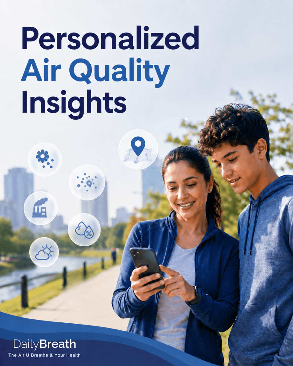 DailyBreathApp's tweet photo. DailyBreath delivers personalized, location-based air quality insights helping you breathe easier and plan your outdoor activities with confidence. Download now! 🌎📍 https://t.co/7BOmDLxdLw #PersonalizedAirQuality https://t.co/5XwjImWr56