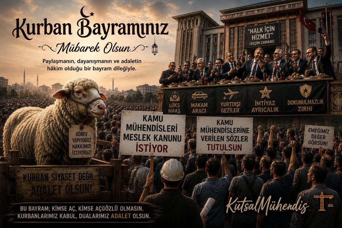 IGUlemun's tweet photo. Halkı dinleyen, nabzını yoklayan, dertleşen ve sorunlarını iyileştirmeye çalışan ne bir siyasi parti var ne de memur/işçi sendikası. Allah yardımcımız olsun. Hayırlı bayramlar. 
#KurbanBayramı #kamumühendisleri #memur #emekliyeyüzyılıneziyeti #işçi #asgariücretli https://t.co/y2983rYEeW