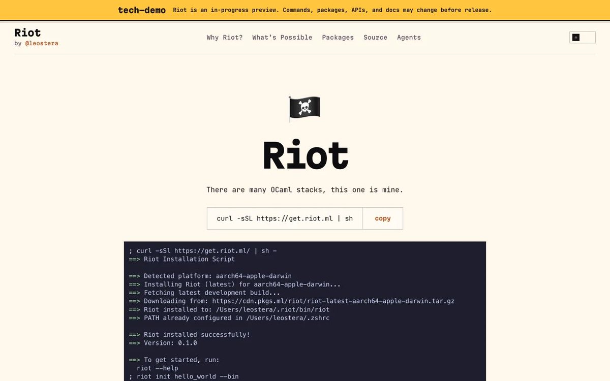 siteseegallery's tweet photo. Riot | by @leostera https://t.co/veMxAEeI1z #webdesign #designinspiration https://t.co/uKfQpNtnQk