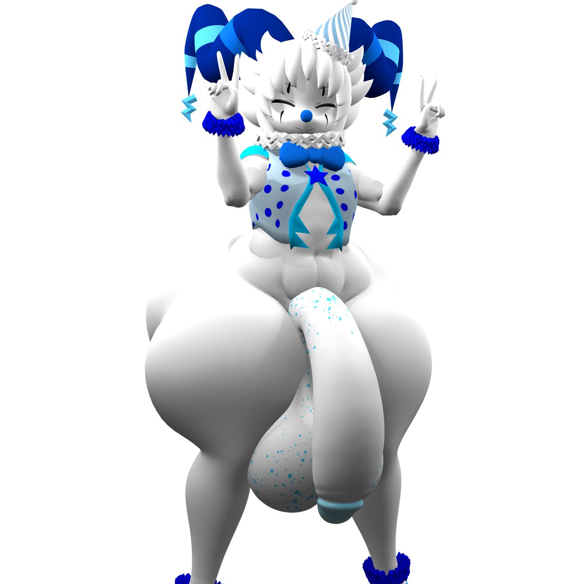 SreyaTheAbsol's tweet photo. Decided to fuck around with blender a bit, enjoy some clown cheeks :3 https://t.co/3qmXWDdakh