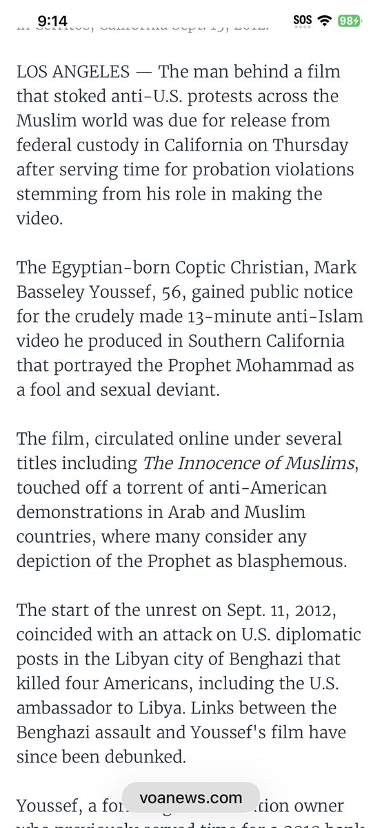 RhondaFurin's tweet photo. @BenghaziNotes Benghazi 2012… ongoing investigation. #Egypt #CopticChristian #CollegeAdmissions #Benghazi #ArabSpring 🙋‍♀️🔥 https://t.co/4wdvMoIrzY
