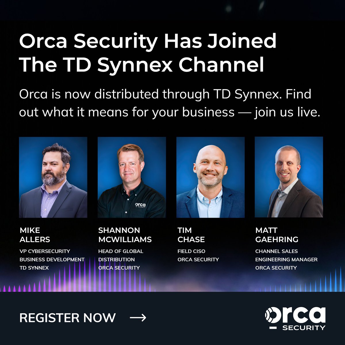 orcasec's tweet photo. Orca Security is now distributed through TD SYNNEX, and we're kicking things off with a live webinar tomorrow. Come see the platform, the opportunity, and how to get involved.

📅 Wednesday, May 27 | 2:30 PM ET 

🔗 Register here: https://t.co/6VaO5NxRgF https://t.co/k0walDn2eT