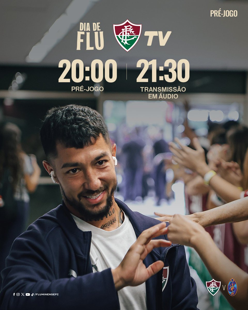 FluminenseFC's tweet photo. É dia de DECISÃO! Hoje, às 20h tem Dia de Flu na #FluTV! Assista ao pré-jogo mais Tricolor do mundo e saiba tudo sobre a partida!

Inscreva-se e não perca >> https://t.co/UAE7IUJvQD https://t.co/GYazHU8oKO